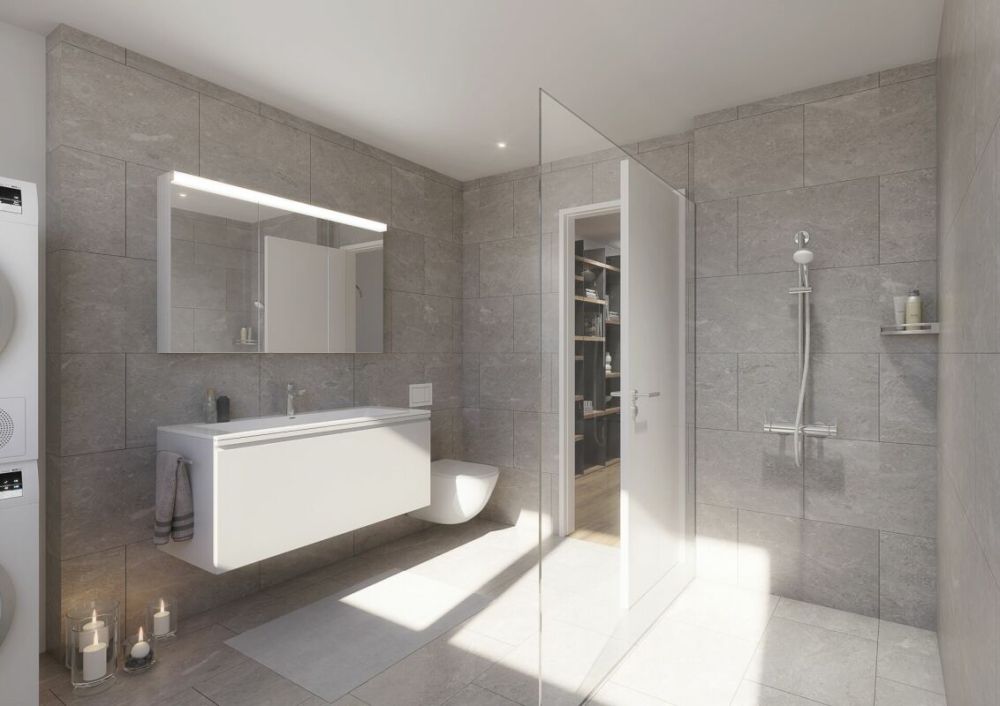 3½-Zimmer-Attikawohnung mit traumhafter Aussicht - Visualisierung Badzimmer