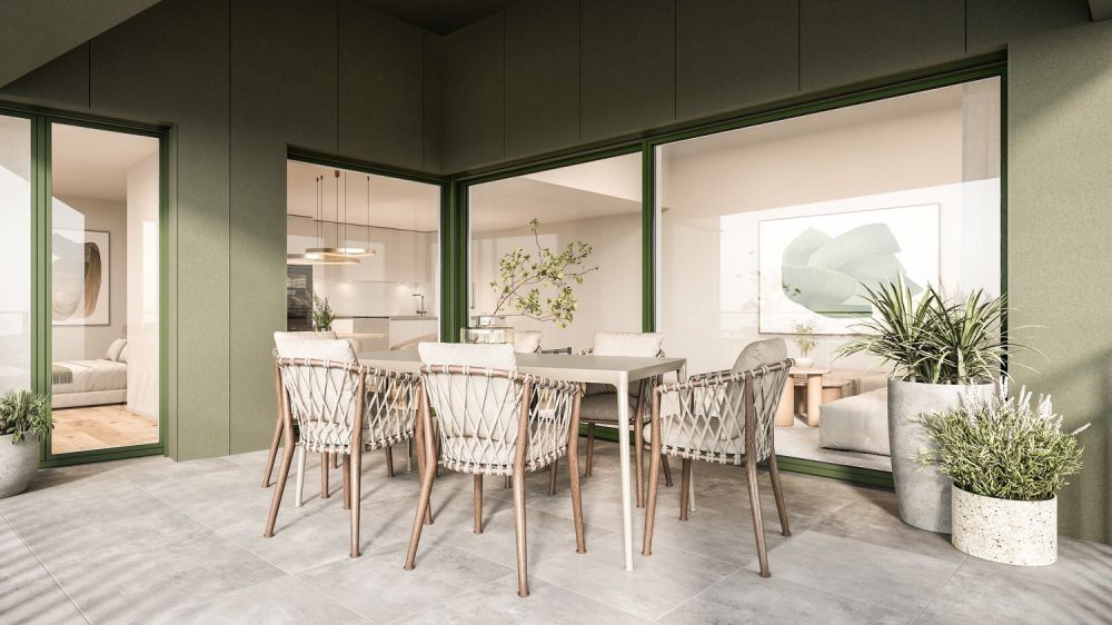 Wohnen im Dorfkern - «Bänkliwiese» Oberrohrdorf - Visualisierung Sitzplatz