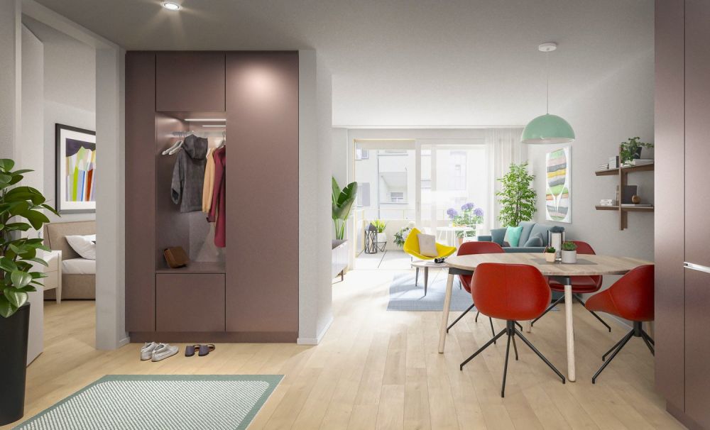 Moderne 2.5-Zimmer-Neubau-Wohnung mit Balkon und Gartenanteil in Biel/Bienne -  Bild 2