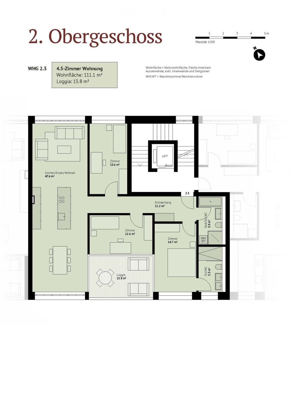Exklusive 4.5-Zimmer-Wohnung 2.3 in Speicher "Appenzellerhof" -  Bild 5