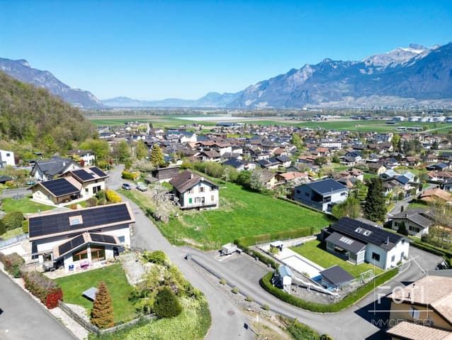 Villa NEUVE 4,5 p. de 131 m² - jardin, terrasse 39 m² et vue Dents-du-Midi - Mur - Vue panoramique sur les Dents-du-Midi