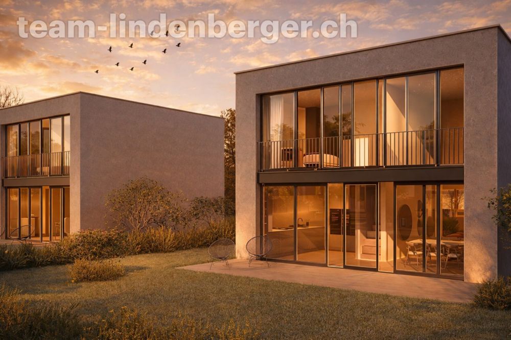Neubauprojekt 2 Einfamilienhäuser - Ansicht vom Garten Neubauprojekt Lüsselweg