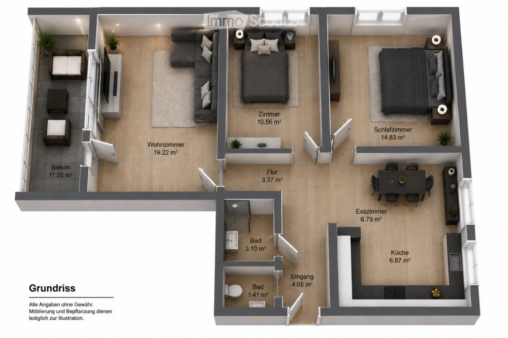 Kernsanierte 3.5-Zimmer-Wohnung mit Panoramablick -  Bild 5