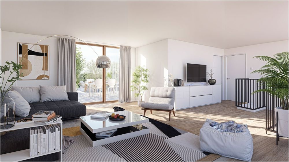 Nouvelle promotion à Fribourg ! Duplex attique de 6.5 pièces - Lot 6 - séjour - Pervenches 6 (image non contractuelle)