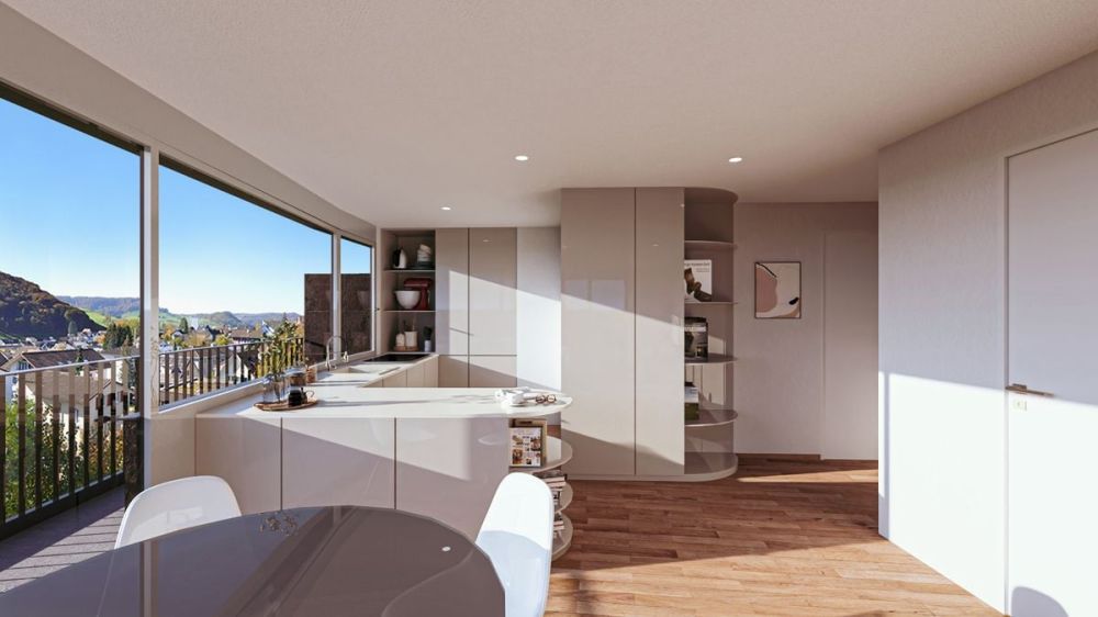 Baubewilligt und kurz vor Realisierung: Moderne Dachwohnung mit Lift, grossem Balkon und Carport -  Bild 3