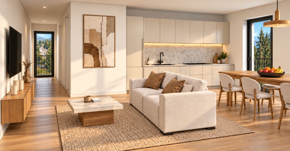 Duplex moderne de 5,5 pièces à Semsales – Nouvelle construction avec balcon et vue verdoyante - Duplex 5.5 pièces - image - 5