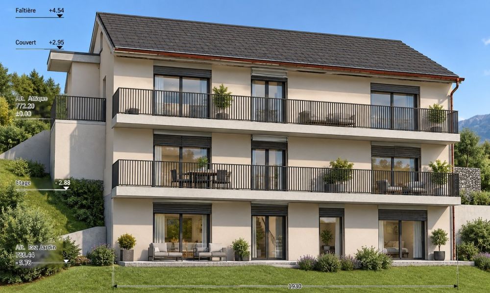 Appartement de 3.5 pièces-Jardin de Chelin-une résidence intimiste de 6 logements -  Bild 1