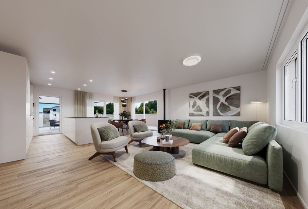 3.5 Z.-Attika-Wohnung (E), 93m2 Netto Wohnfläche, 86m2 Terrasse - Wohnen Attika