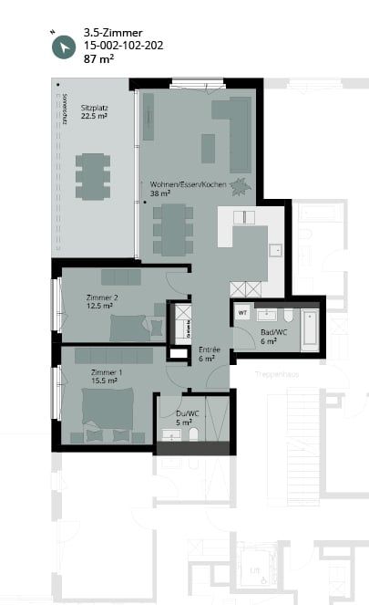 Wohnen mit Qualität - grosszügige 3.5-Zimmerwohnung mit weitläufigem Garten - Bild 7