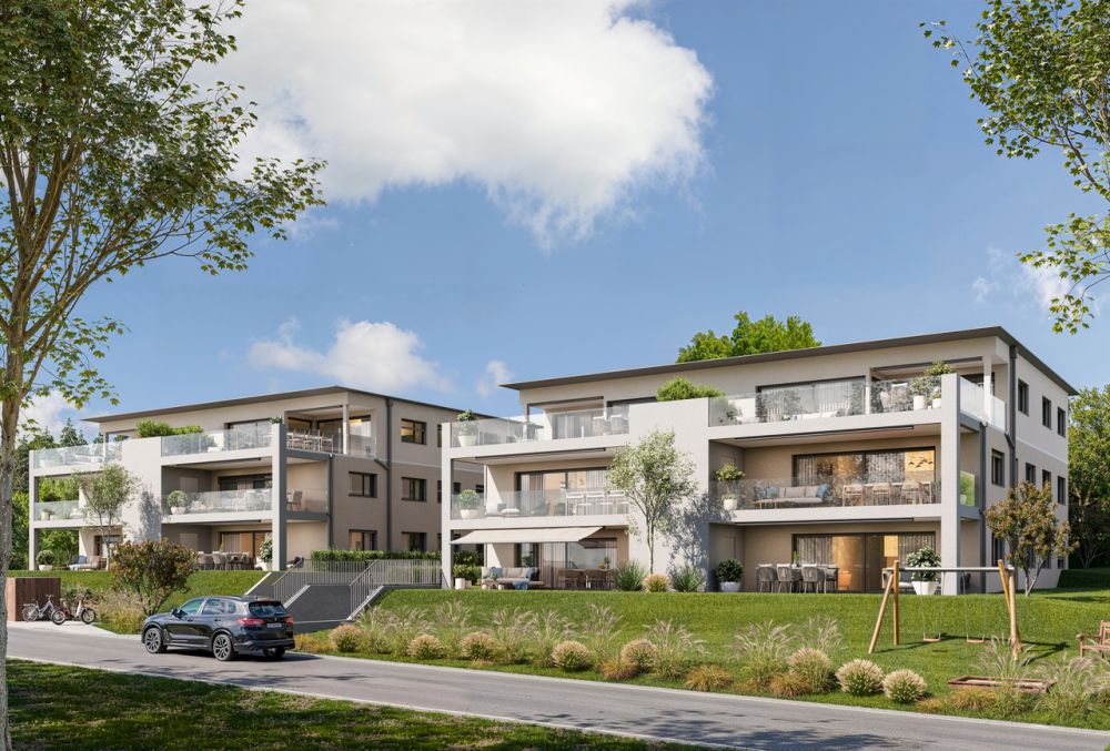 3.5 Z.-Attikawohnung F im Haus A, 107m2 Nettowohnfläche, 60m2 Terrasse - Aussenansicht