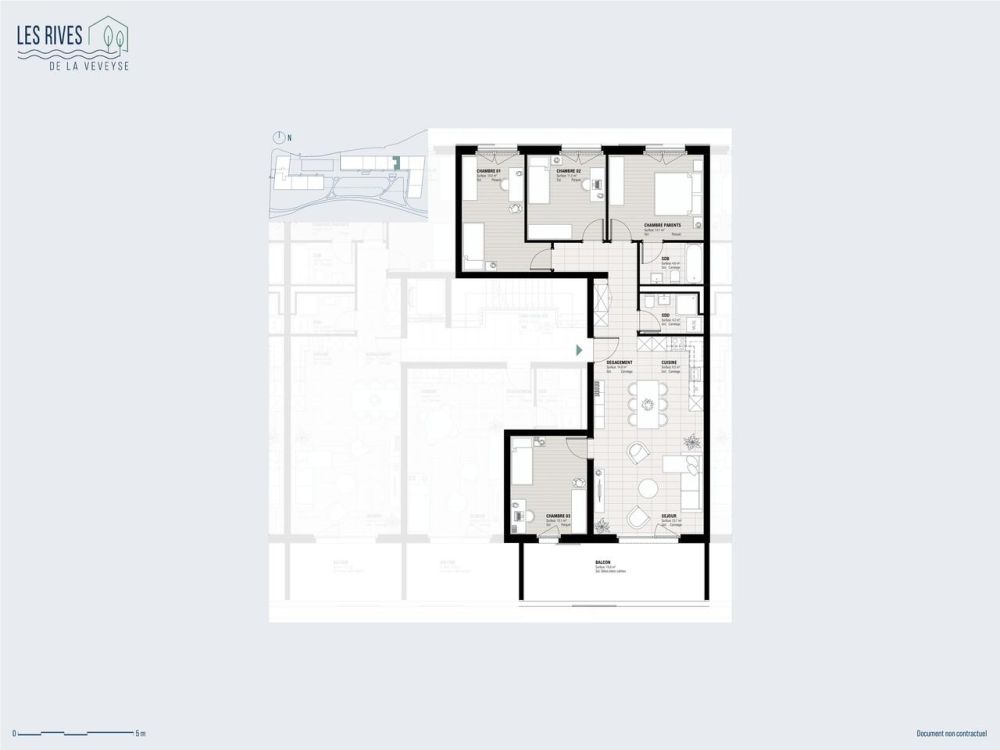5.5 pièces familial de 122 m² avec grand balcon plein sud -  Bild 2
