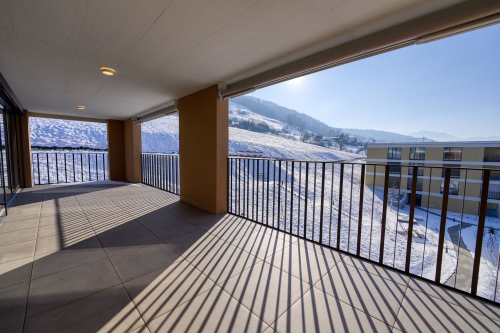 Erstklassige 4.5-Zimmerwohnung mit hochwertigem Ausbau - Geräumiger Balkon mit Sicht in die Natur