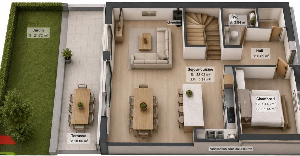 Gletterens- Villas Familiales neuves dans un cadre bucolique. - Maison contiguë 5.5 pièces - image - 6