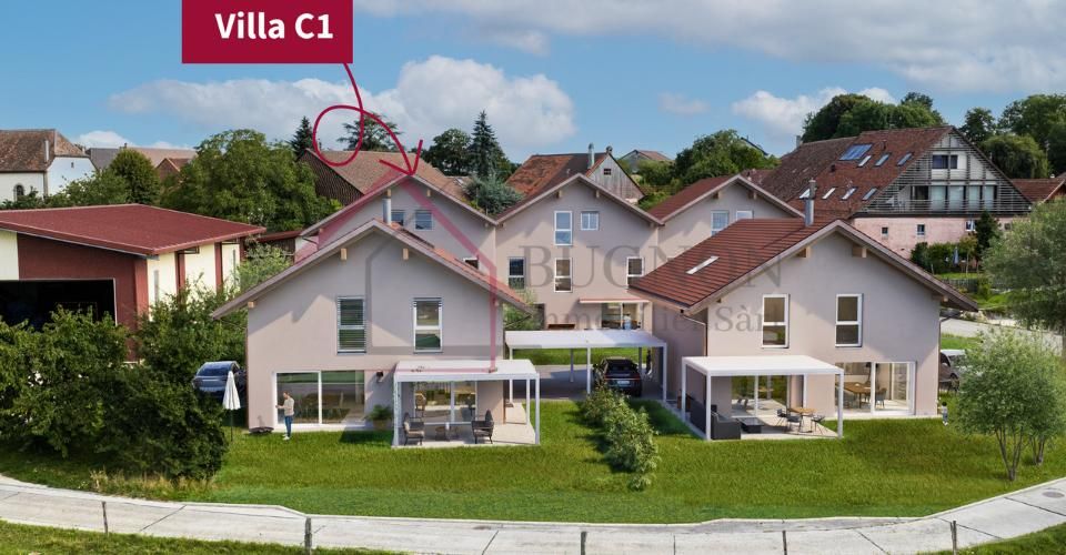 LES VILLAS DU GRAND PRÉ Villa mitoyenne de 4.5 pièces – Lot C1 - Maison contiguë 4.5 pièces - image - 12