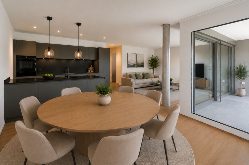 4.5 Gartenwohnung mit Blick auf die Aare - Essbereich
