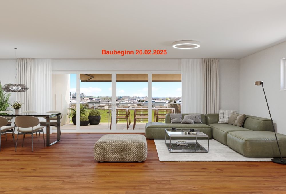 4.5 Z.-Wohnung OG, 126m2 Netto Wohnfläche, 23.5m2 gedeckter Sitzplatz - Wohnen