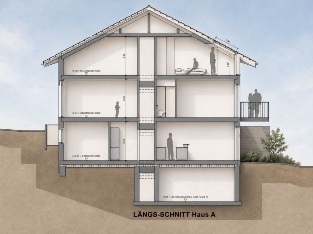 Neubau von drei modernen Upside Down Einfamilienhäuser in der Seelandgemeinde Jens -  Bild 6