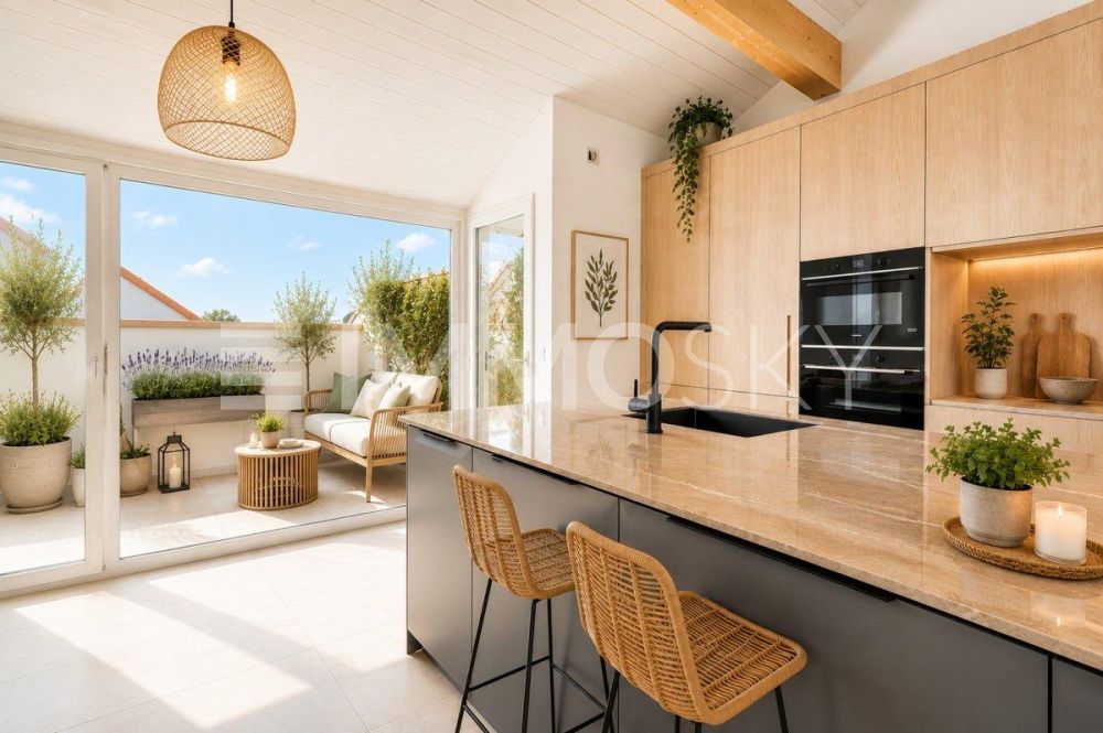 Schönes Duplex mit 4.5 Zimmern, neu, 4 Minuten von Cheseaux-sur-Lausanne - Superbe cuisine lumineuse donnant sur le balcon homestaging