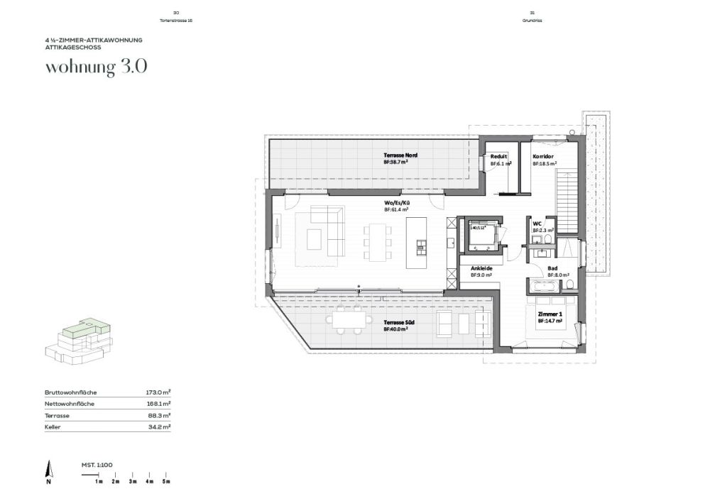 Grosszügige 4.5-Zimmer Attikawohnung mit 173m2 WF, Maisonette, Panoramasicht auf See- und Berg - Bild 6