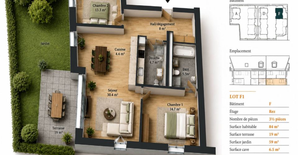 Nouvelle Promotion! Appartements de 3.5 à 5.5 pièces avec terrasses et balcons - Appartement 3.5 pièces - image - 1