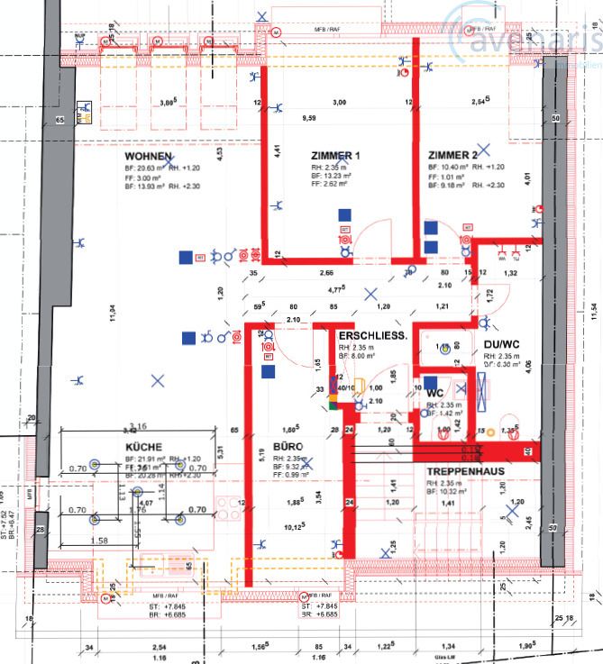 Moderne 4.5-Zimmer-Dachwohnung mit Weitblick und schöner Aussicht - Grundriss / Floor plan