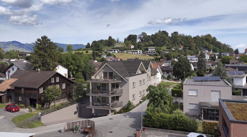 Exklusiver Neubau: 3.5 Zimmerwohnung im Obergeschoss - Aussenansicht