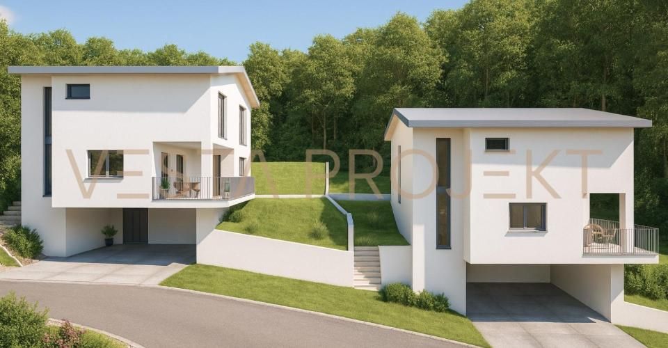 Projet de construction approuvé pour deux villas individuelles modernes avec standard Minergie et vue panoramique - Maison 5.5 pièces - image - 4