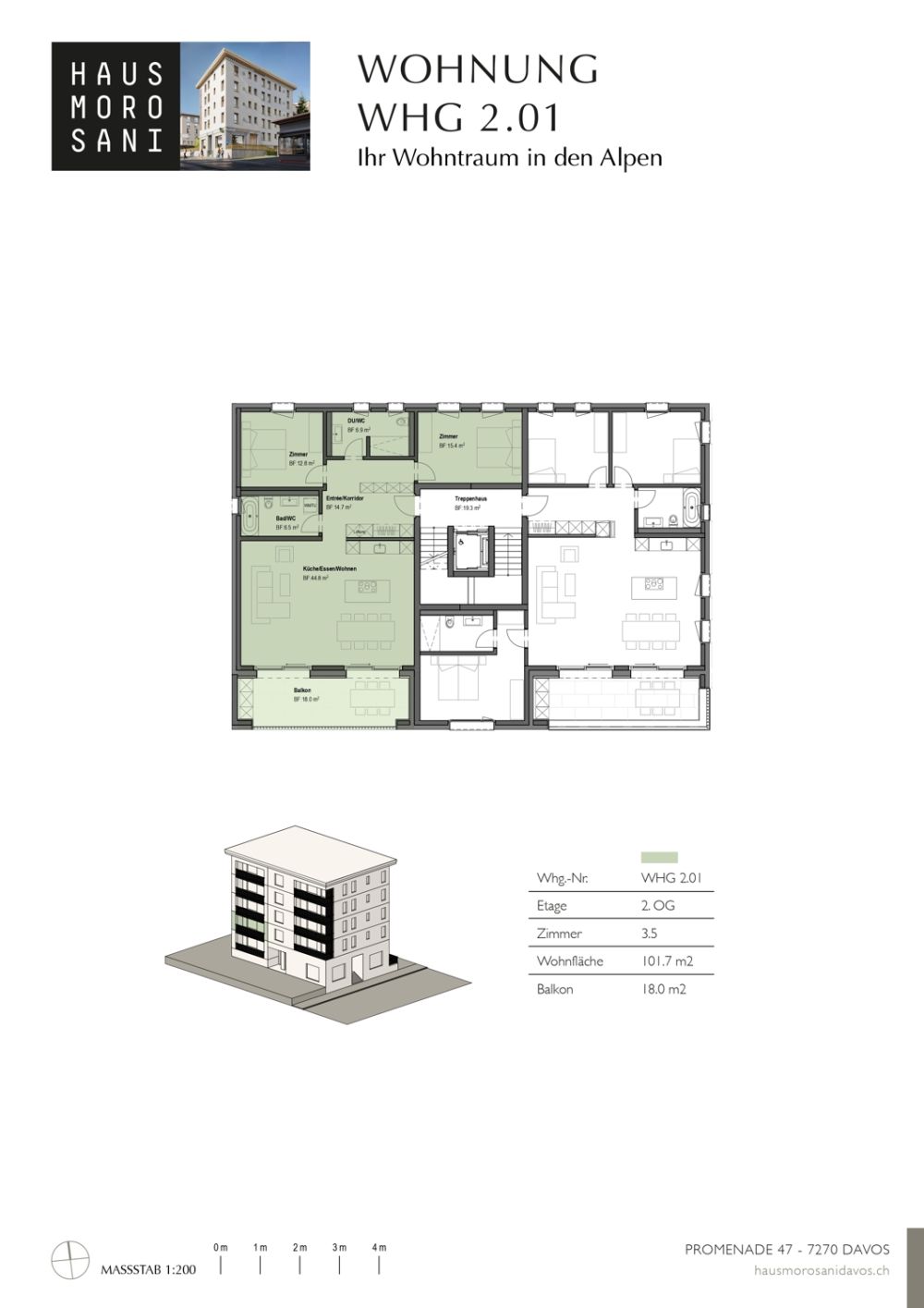 3 1/2-ZW NEUBAU HAUS MOROSANI, NR. 2.01 (Zweitwohnung) - Grundriss Morosani Wohnung WHG 2.01_page-0001