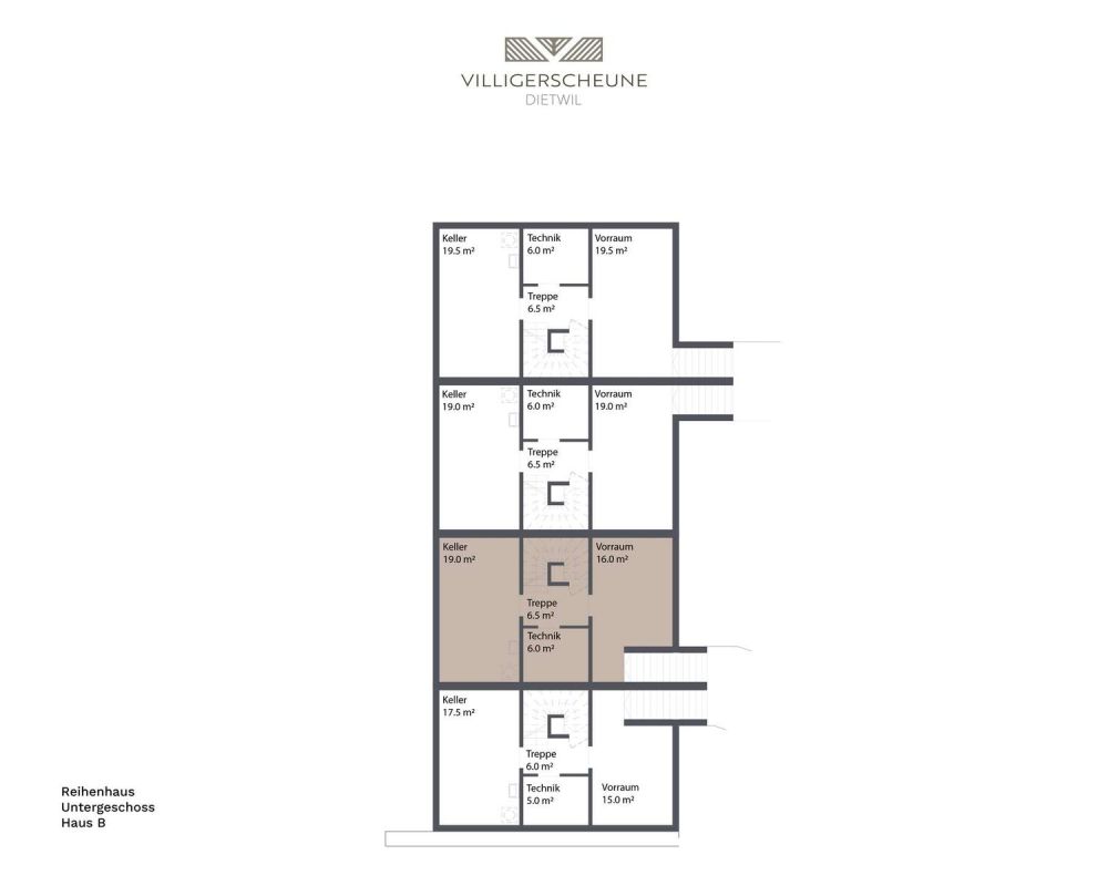"Villigerscheune" 6.5 Zimmer Reihenmittelhaus - Süd - Haus B - Untergeschoss
