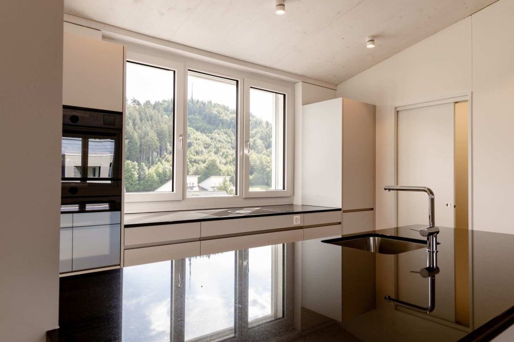 Grosszügige Neubau-Dachwohnung mit Weitblick und Natur - Küche