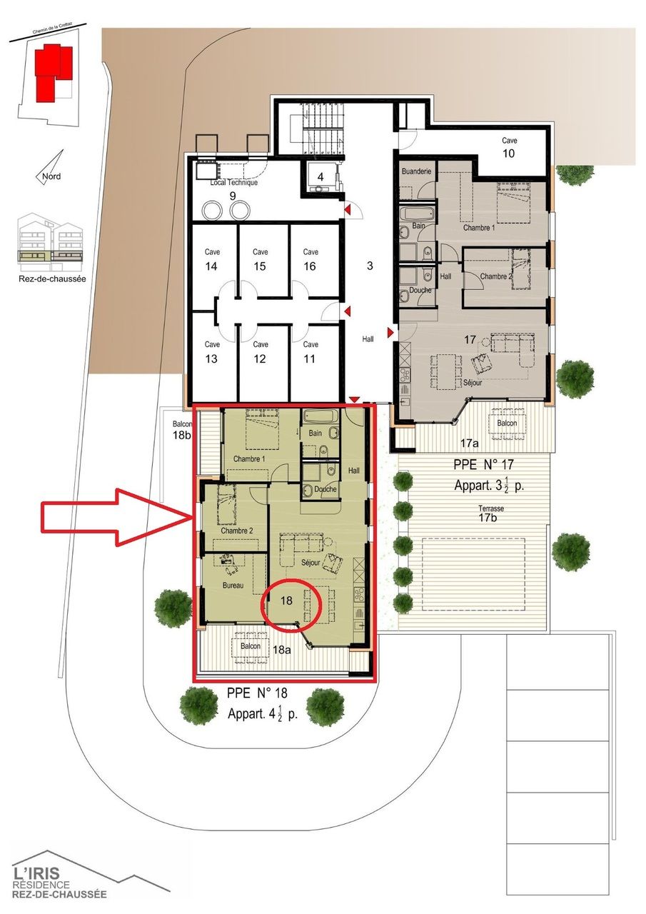 Nouveauté - Centre de Savièse - Plan 18 - Rez-de-chaussée