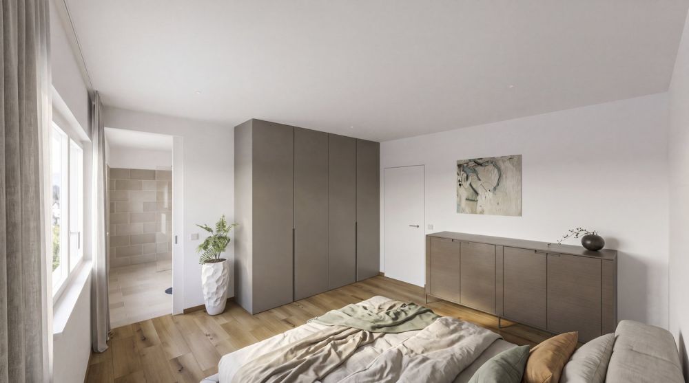Exklusiver Neubau: 3.5 Zimmer- Gartenwohnung - Schlafzimmer