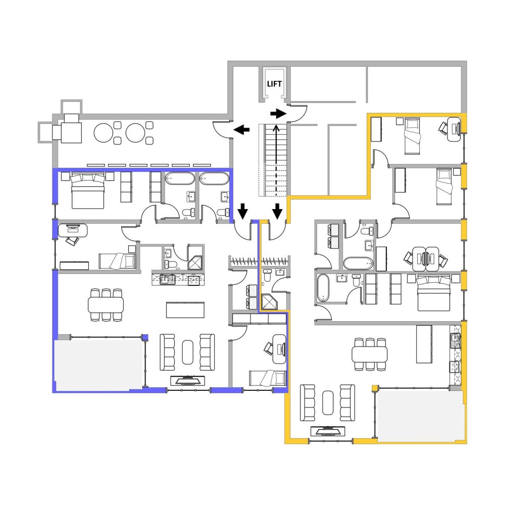 5.5 ZWG im Erdgeschoss Ost - Pläne EG (6500x6500)