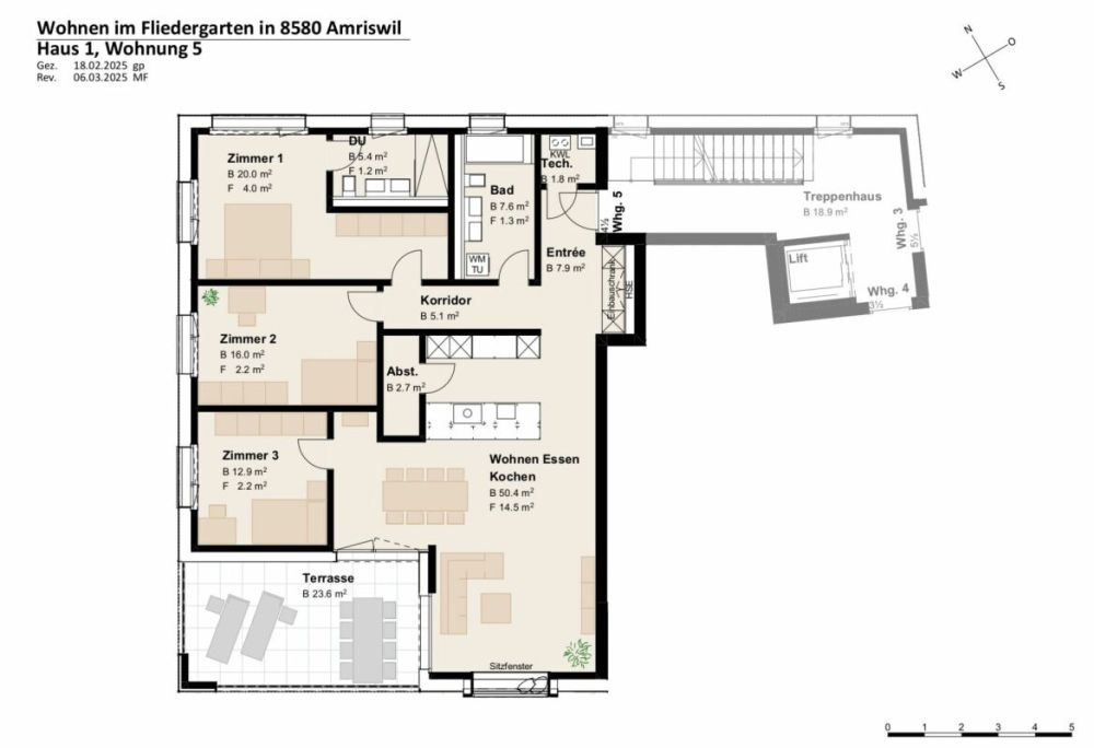 Neubauprojekt «Fliedergarten» - modernes Wohnen mit Stil und Nachhaltigkeit - hochwertige Obergeschosswohnung -  Bild 5