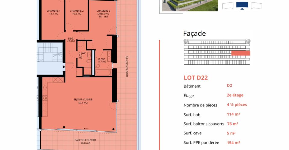Luxueux 4.5 pièces traversant avec balcon couvert - Appartement 4.5 pièces - image - 13