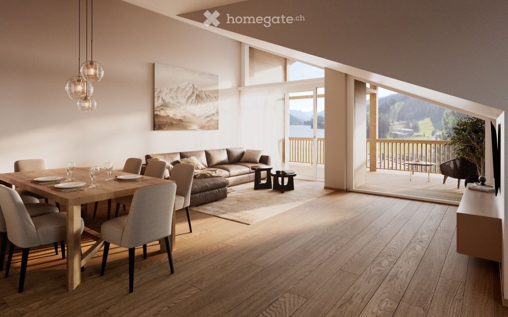 Exklusive 3.5-Zimmer-Dachwohnung in Davos Wolfgang mit Berg-und Seesicht -ideal als Zweitwohnsitz -  Bild 1
