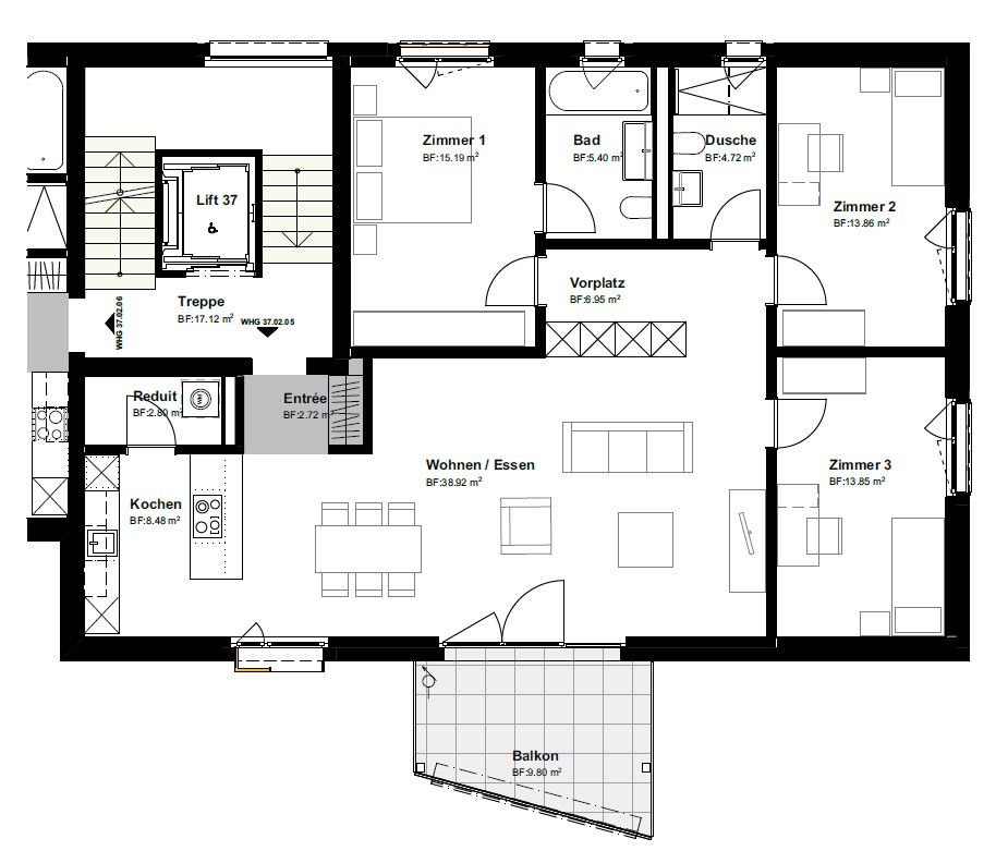 Grosszügige 4.5-Zimmer-Neubauwohnung mit Bad en suite -  Bild 5