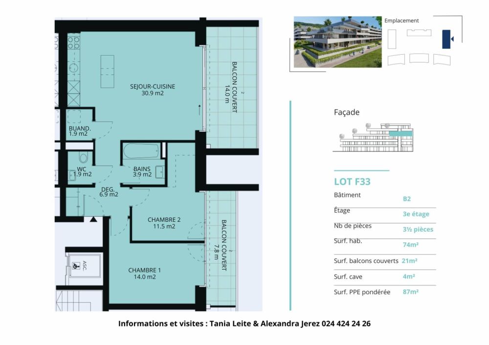 Neue 3.5-Zimmer-Wohnung mit 2 überdachten Balkonen -  Bild 12