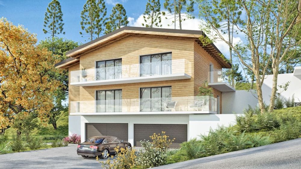 Appartement mit 4,5 Zimmern im Dachgeschoss mit Untergeschoss und Doppelgarage. - Façade