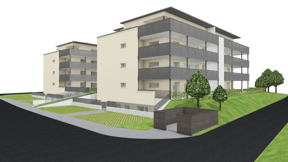 Champ Olivier Living 16 Wohnungen 2 Gewerberäume - Südwest Fassade / Façades sud-ouest