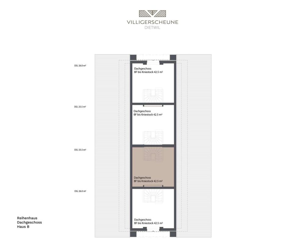 "Villigerscheune" 6.5 Zimmer Reihenmittelhaus - Süd - Haus B - Dachgeschoss