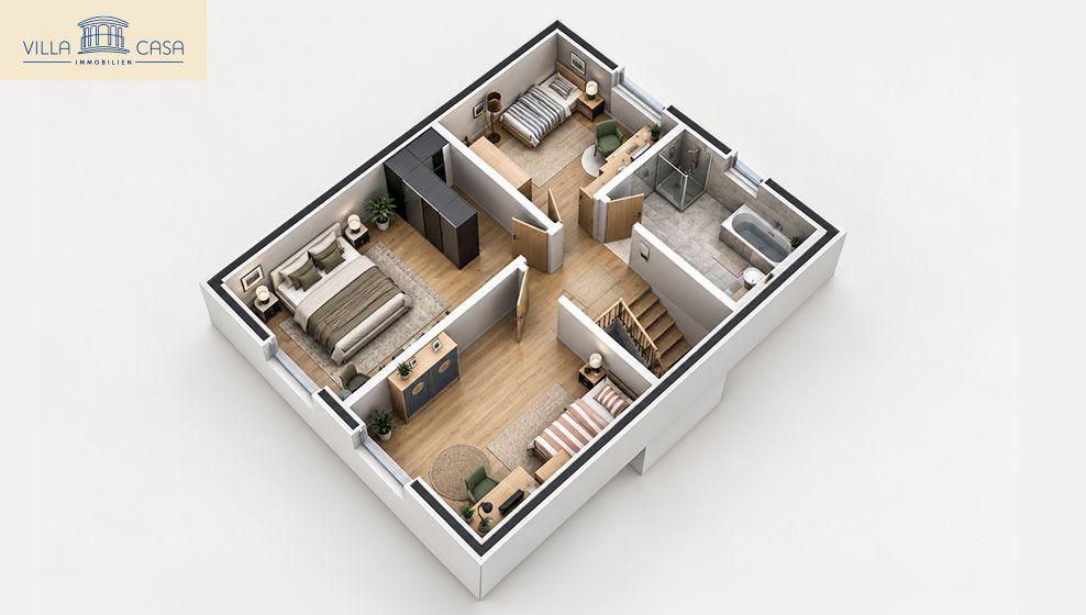 Nachhaltiges Einfamilienhaus im Berner Oberland  ideal als Zweit- ode - 24006_3D_Grundriss_DG