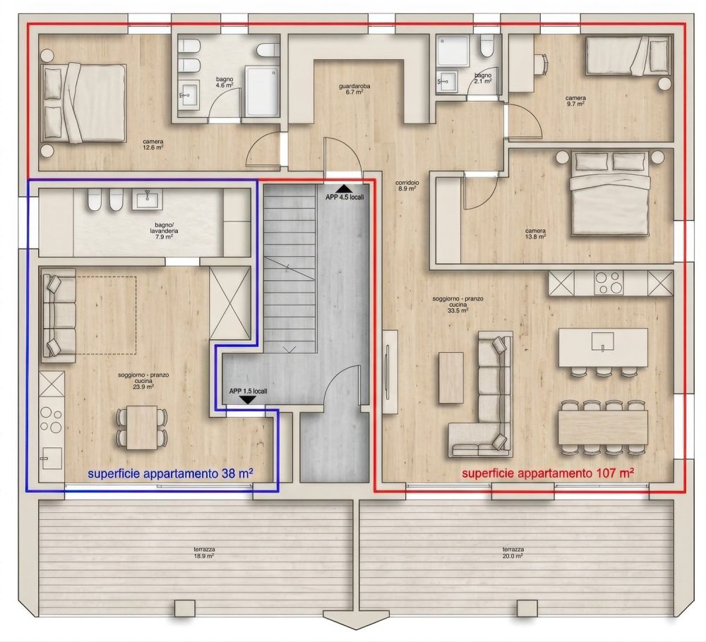 LUGANO-CADEMPINO: 4.5 LOCALI DI PROSSIMA COSTRUZIONE -  Bild 6