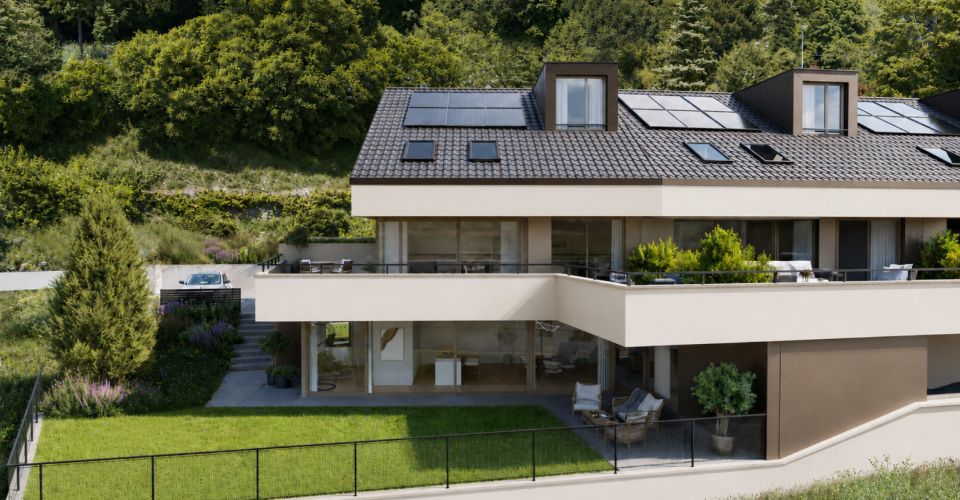 Chardonne - Magnifique villa accolée neuve de 6.5 pces avec une vue imprenable sur le Léman - Maison contiguë 6.5 pièces - image - 1