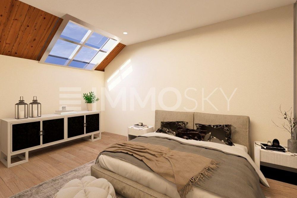 EXCLUSIVITÉ ! Unique 5.5 pièces d'env. 179 m² dans une ferme rénovée ! - Chambre de 18 m2