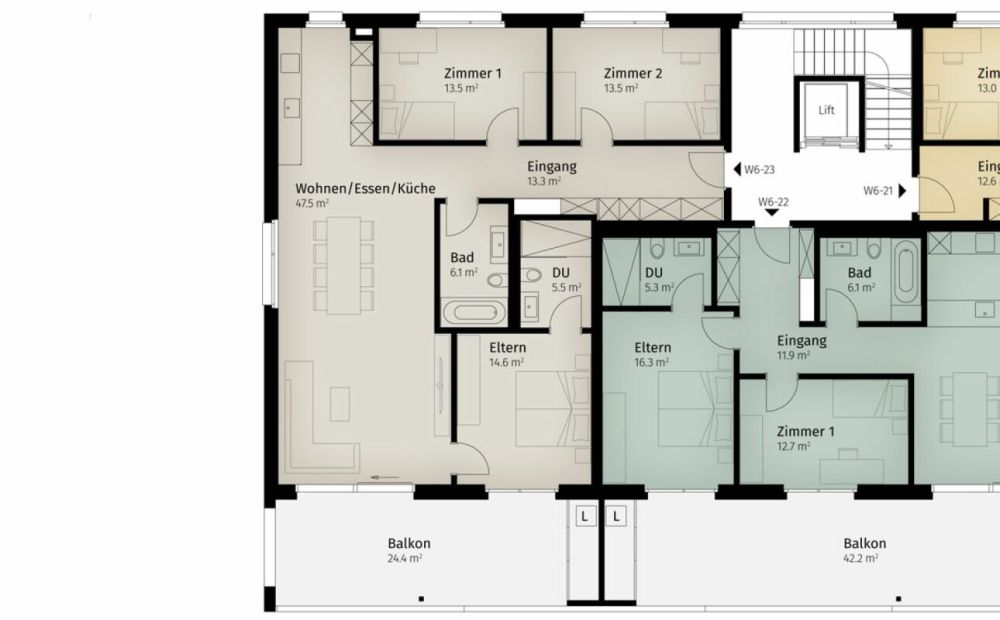 135 m² - 4.5-Zi.-Wohnung | 2. OG - Visualisierung