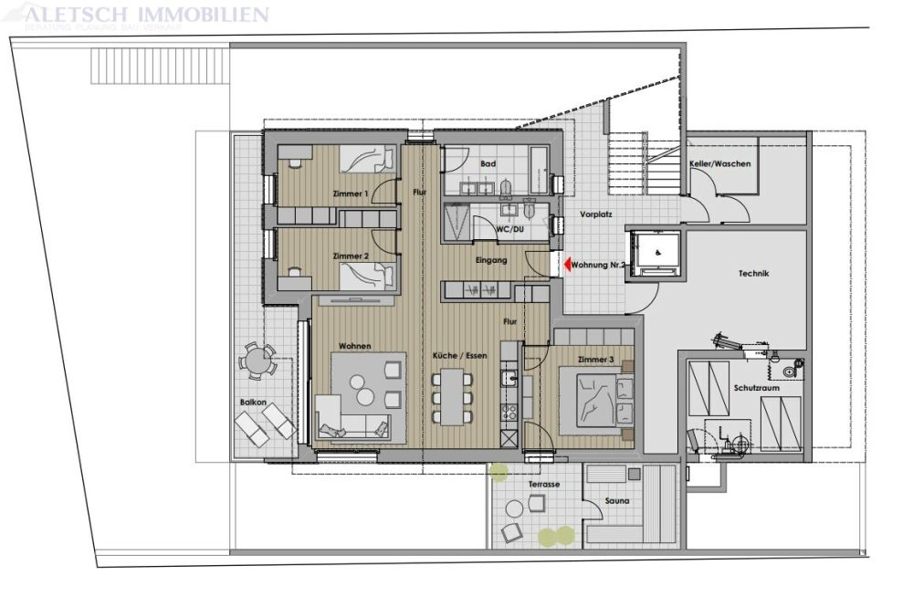 Zu verkaufen, 4.5 Zimmer Neubauwohnung 1. OG in Staldenried -  Bild 7
