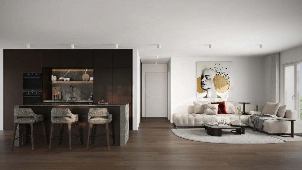 Elegante 3.5-Zimmerwohnung – naturnah und unweit des Zürichsees - Ess- und Wohnbereich