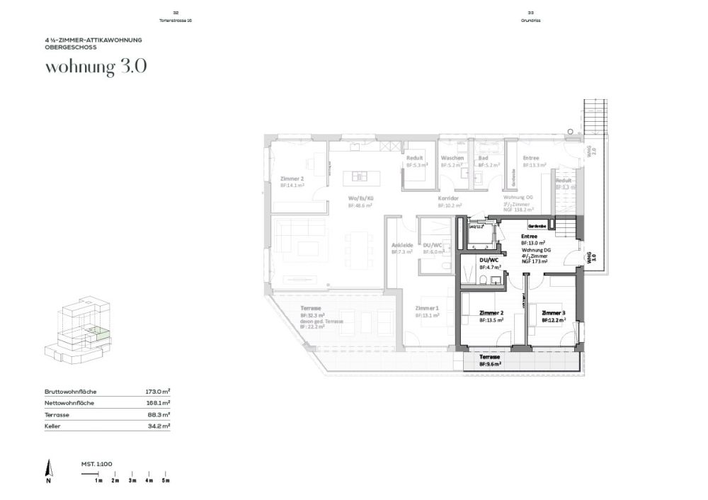 Grosszügige 4.5-Zimmer Attikawohnung mit 173m2 WF, Maisonette, Panoramasicht auf See- und Berg - Bild 7