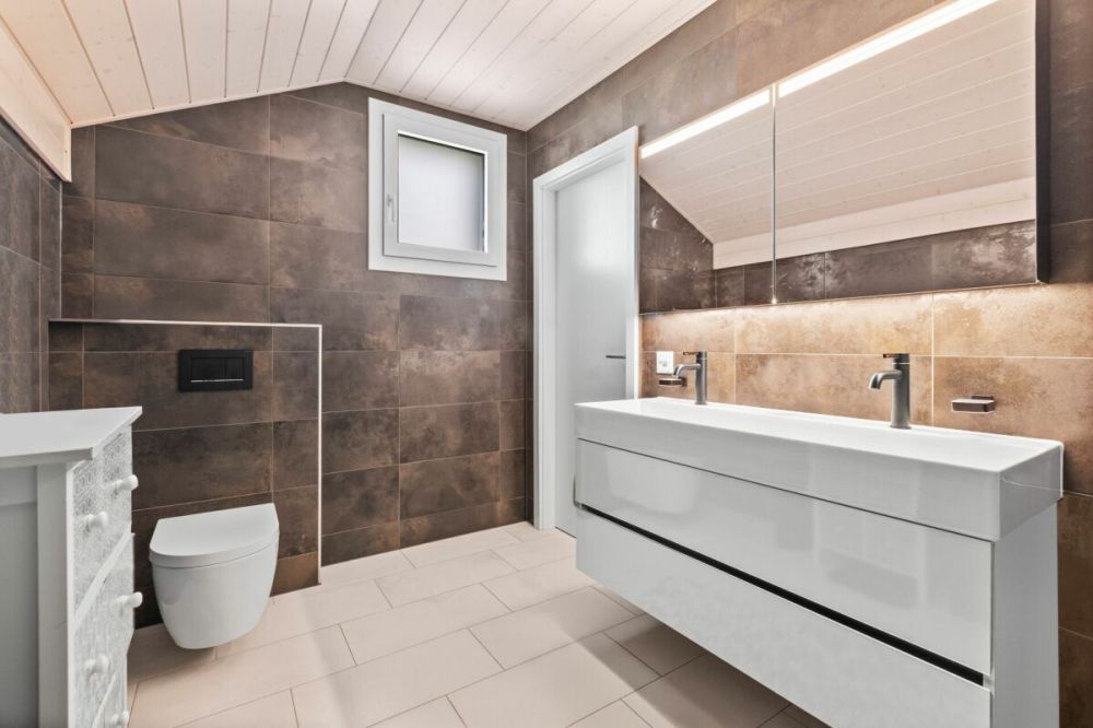 Villa jumelée de 5.5 pièces à la Tour-de-Trême - Salle de bain étage